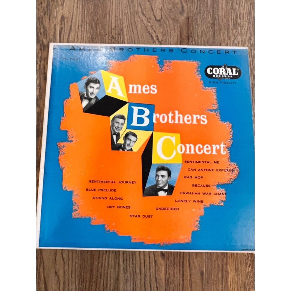 Ames Brothers Concert Vinyl LP Record Coral 33 1/3 RPM Vintage Album CRL 57031